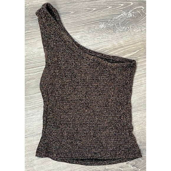 Urban Outfitters Top One Shoulder Metallic Tank XS Going Out Chic Party Festival - Picture 3 of 6